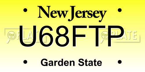 U68FTP New Jersey License Plate