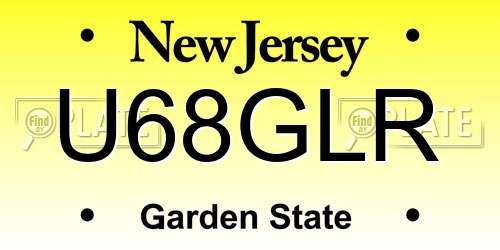 U68GLR New Jersey License Plate