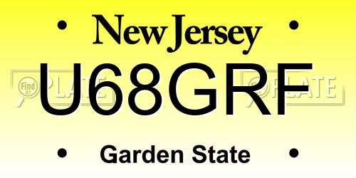 U68GRF New Jersey License Plate