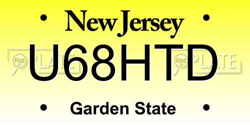 U68HTD New Jersey License Plate