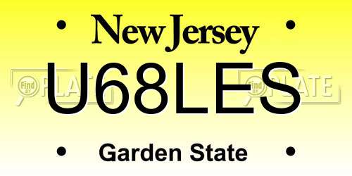 U68LES New Jersey License Plate