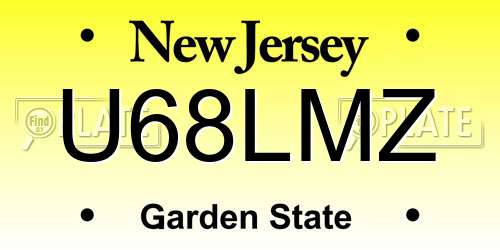 U68LMZ New Jersey License Plate