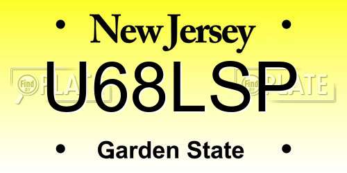 U68LSP New Jersey License Plate