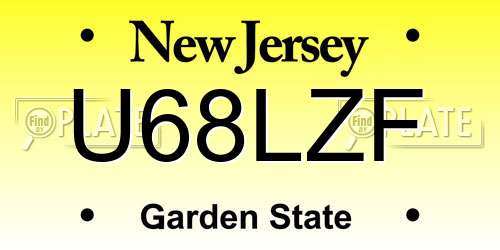 U68LZF New Jersey License Plate