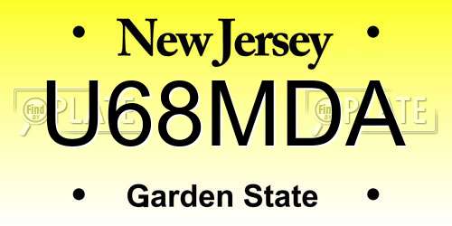 U68MDA New Jersey License Plate