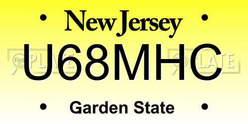U68MHC New Jersey License Plate