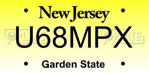 U68MPX New Jersey License Plate