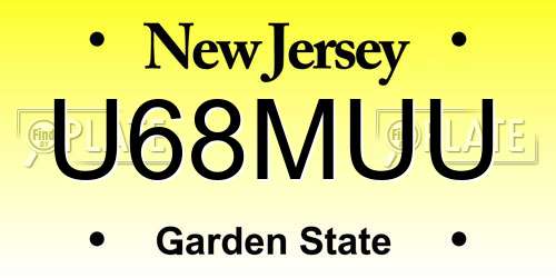 U68MUU New Jersey License Plate