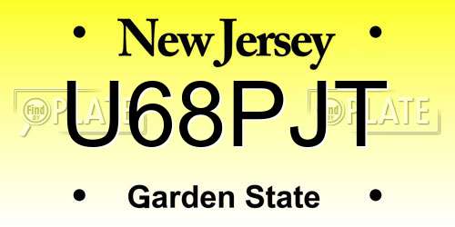 U68PJT New Jersey License Plate