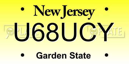 U68UCY New Jersey License Plate