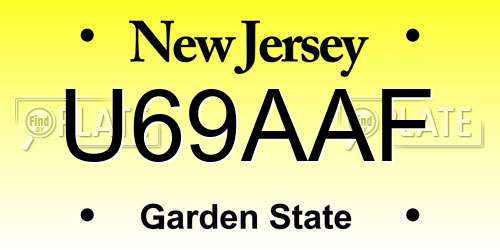 U69AAF New Jersey License Plate