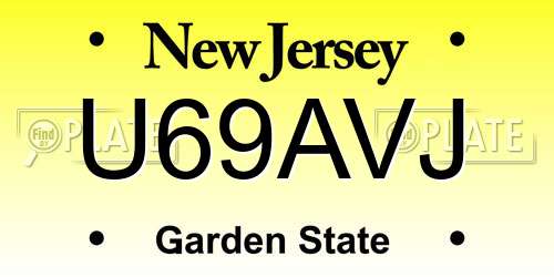 U69AVJ New Jersey License Plate