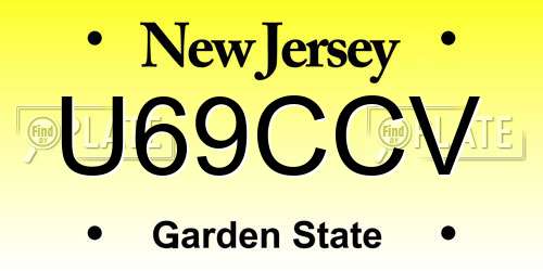U69CCV New Jersey License Plate