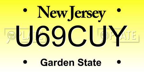 U69CUY New Jersey License Plate