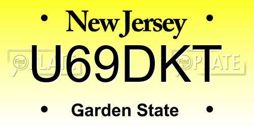 U69DKT New Jersey License Plate