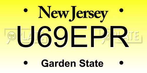 U69EPR New Jersey License Plate