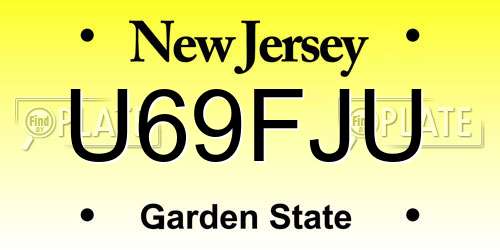 U69FJU New Jersey License Plate