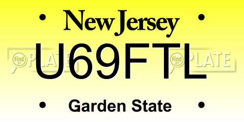 U69FTL New Jersey License Plate