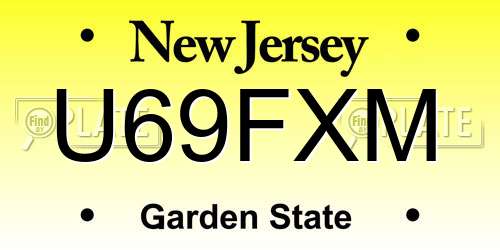 U69FXM New Jersey License Plate