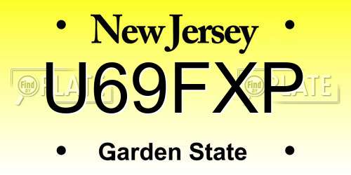 U69FXP New Jersey License Plate