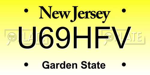 U69HFV New Jersey License Plate