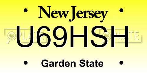 U69HSH New Jersey License Plate