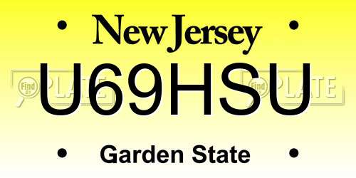 U69HSU New Jersey License Plate