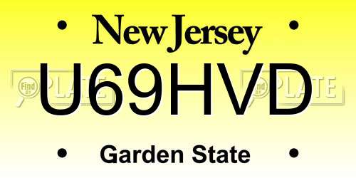 U69HVD New Jersey License Plate