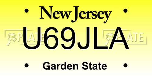 U69JLA New Jersey License Plate