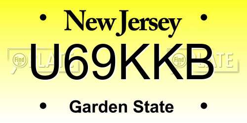 U69KKB New Jersey License Plate