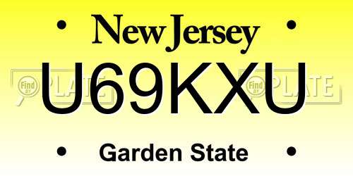 U69KXU New Jersey License Plate