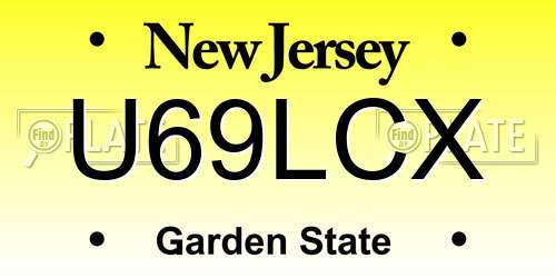 U69LCX New Jersey License Plate