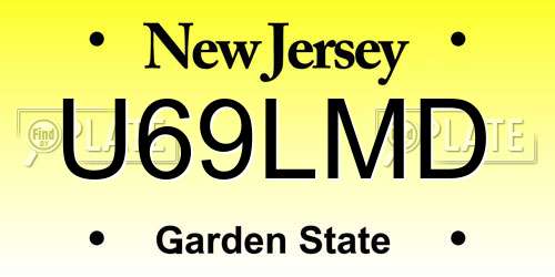 U69LMD New Jersey License Plate
