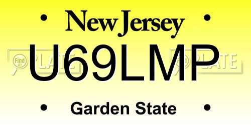 U69LMP New Jersey License Plate