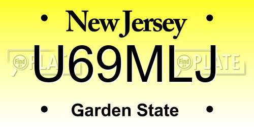 U69MLJ New Jersey License Plate