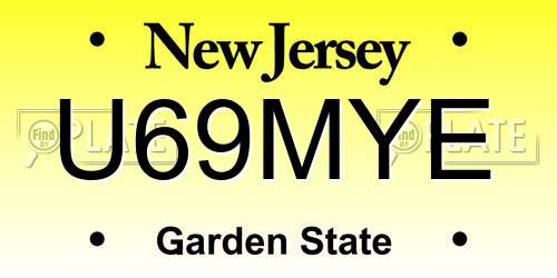 U69MYE New Jersey License Plate
