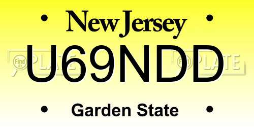 U69NDD New Jersey License Plate