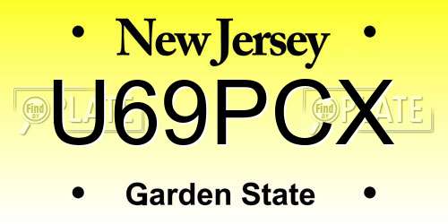 U69PCX New Jersey License Plate