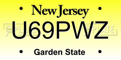 U69PWZ New Jersey License Plate