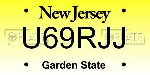 U69RJJ New Jersey License Plate