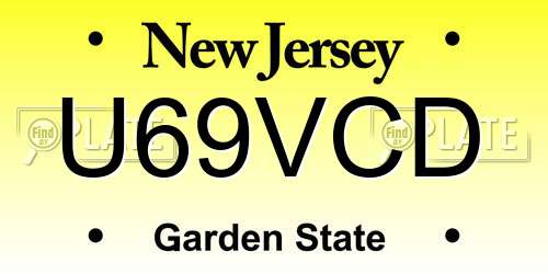 U69VCD New Jersey License Plate
