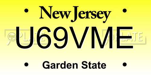 U69VME New Jersey License Plate