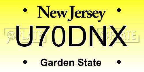U70DNX New Jersey License Plate
