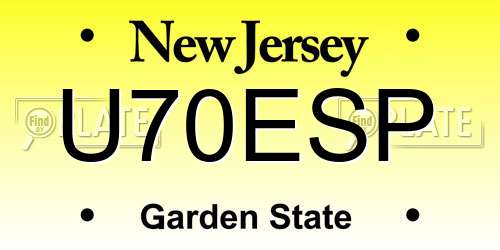 U70ESP New Jersey License Plate