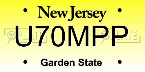 U70MPP New Jersey License Plate