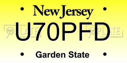 U70PFD New Jersey License Plate
