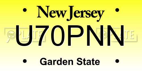 U70PNN New Jersey License Plate