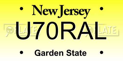 U70RAL New Jersey License Plate