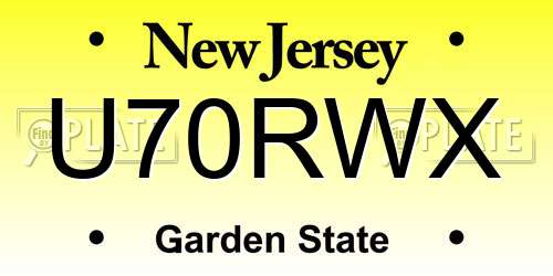 U70RWX New Jersey License Plate