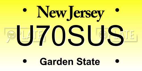 U70SUS New Jersey License Plate
